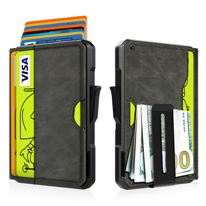Wallet for Men - with Money Clip Slim Leather Slots Credit Card Holder RFID Blocking Bifold Minimalist Wallet