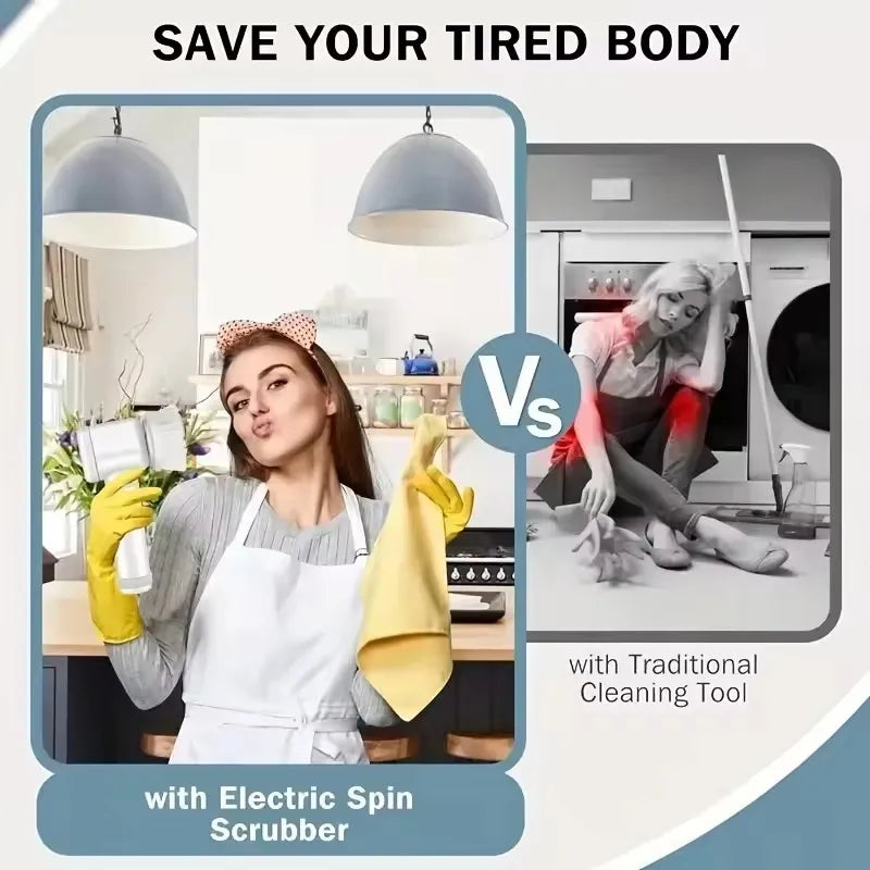 Electric Cleaning Brush Kitchen Dishwashing Brush Waterproof USB Rechargeable Automatic Handheld Cleaner Multifunction Household