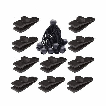 10/20/30PCS Tent Tarp Clips Windproof Clamp Tarpaulin Clip Tent Canopy Clip Crocodile Clip Awning Outdoor Camping Accessories