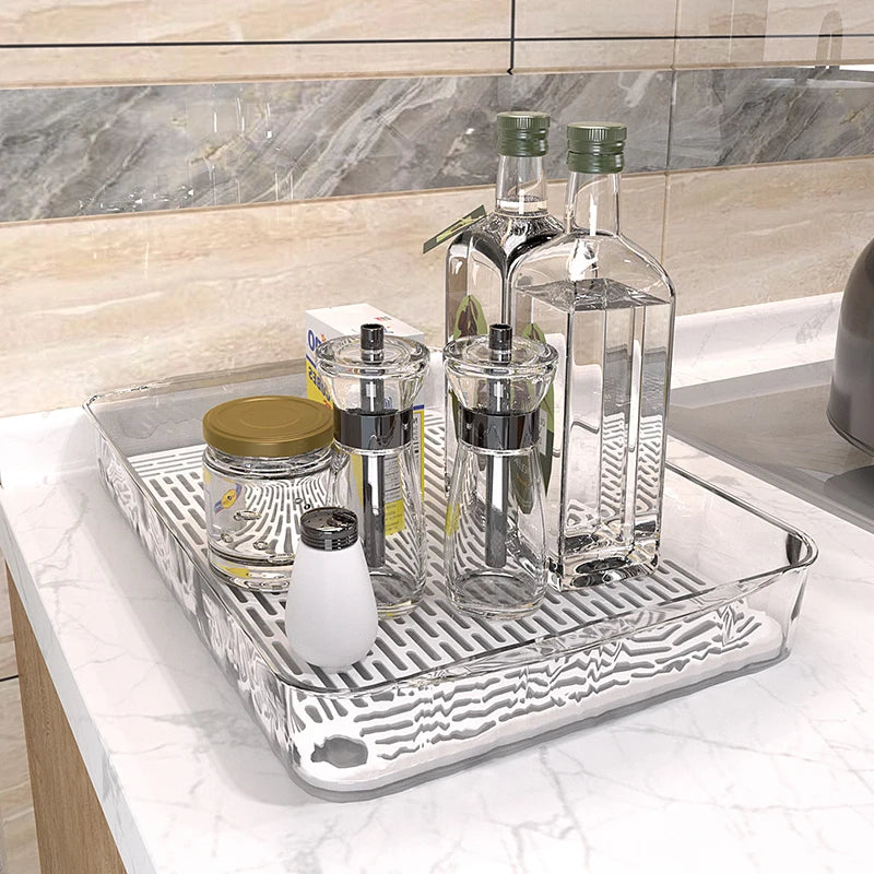 HypeHub Multi-functional PET Drain Storage Tray – Kitchen & Bathroom Organizer