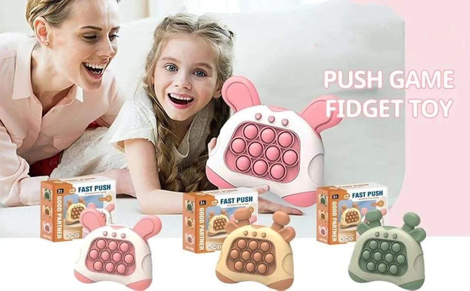 Pop it Quick Push Game Machine Fidget Kids Games Toys Sensory Toys Handheld Game Bubble Stress Pop Light Up Game for Kids Adults