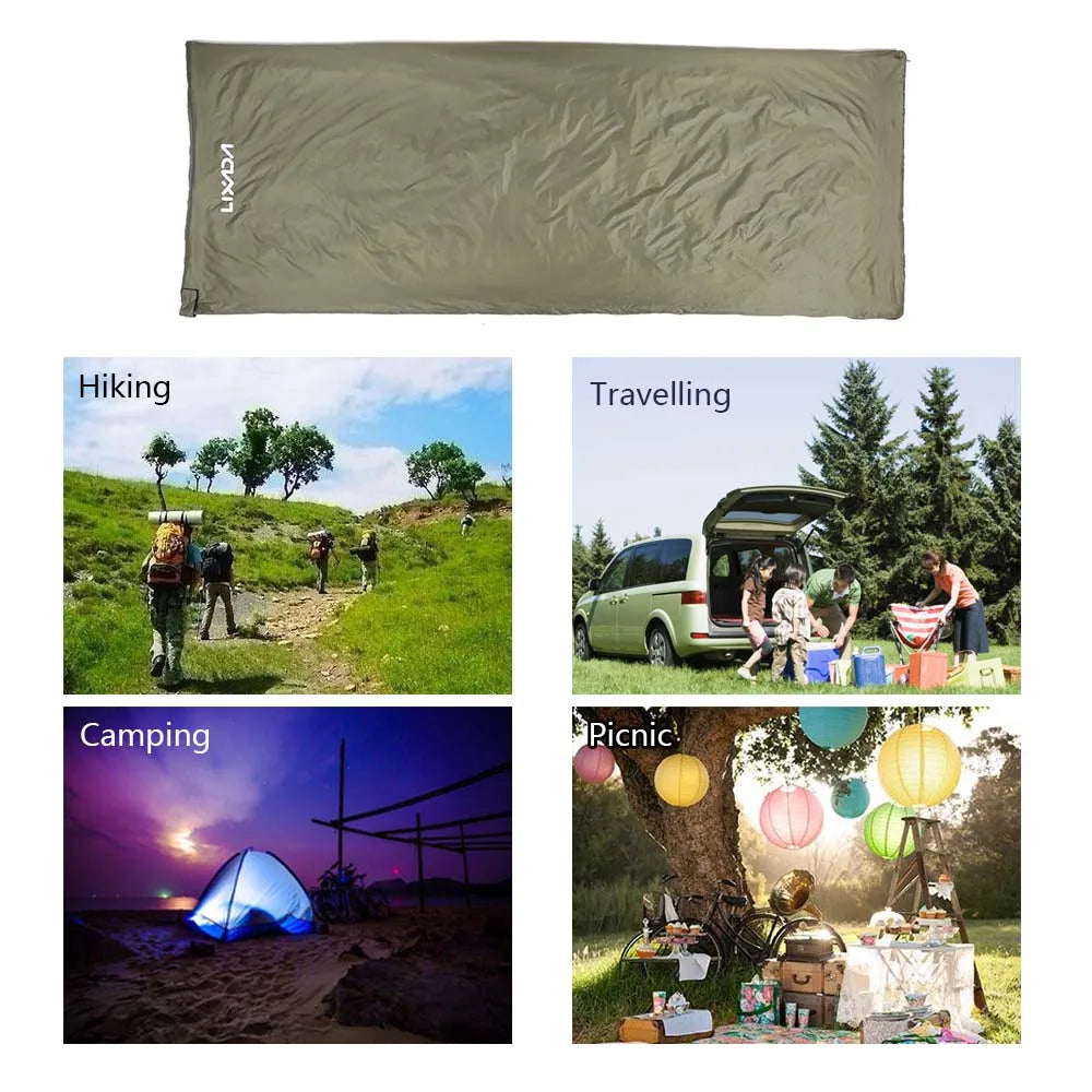 Lixada 190 * 75cm Outdoor Envelope Sleeping Bag Camping Travel Hiking Multifunction Ultra-light 680g