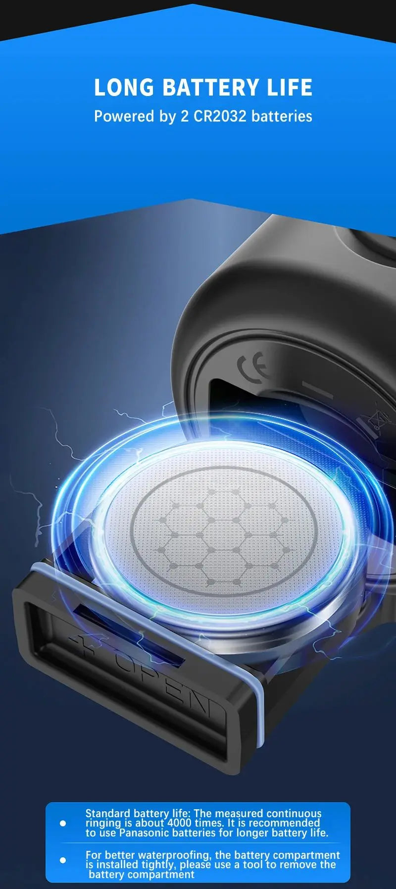 TWOOC 120dB Electric Bicycle Horn – Loud Warning for Road & MTB Bikes