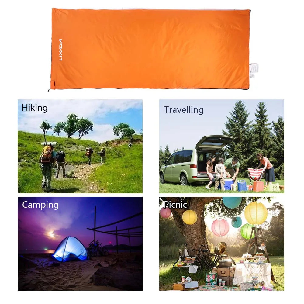 Lixada 190 * 75cm Outdoor Envelope Sleeping Bag Camping Travel Hiking Multifunction Ultra-light 680g