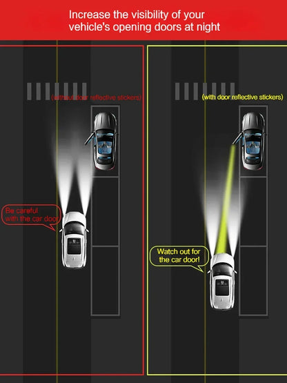 Reflective Car Door Sticker Safety Opening Warning Reflector Tape Decal Auto Car Accessories Exterior Interior Reflector Sticker