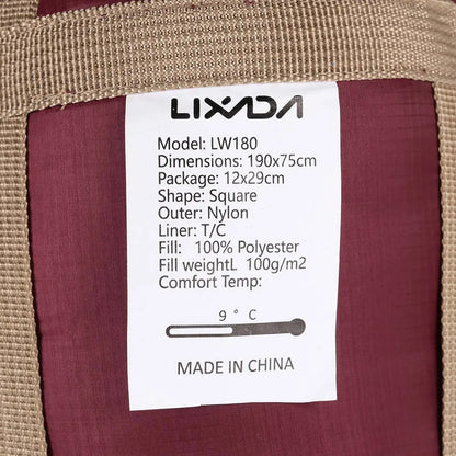 Lixada 190 * 75cm Outdoor Envelope Sleeping Bag Camping Travel Hiking Multifunction Ultra-light 680g