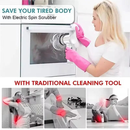 Electric Cleaning Brush Kitchen Dishwashing Brush Waterproof USB Rechargeable Automatic Handheld Cleaner Multifunction Household