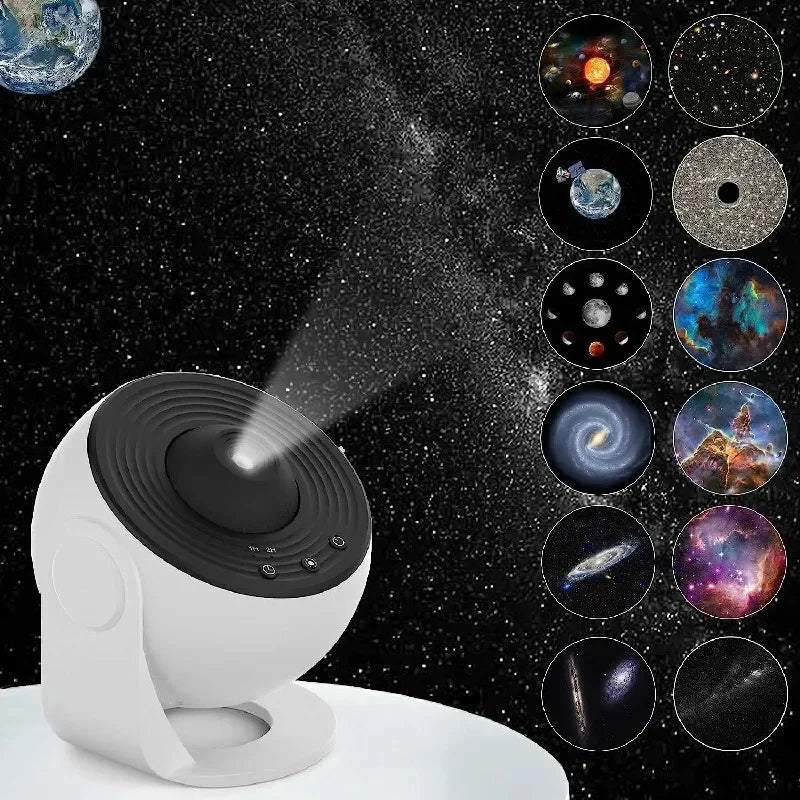 Galaxy Projector for Bedroom, HD Image Star Projector Galaxy Light Adjustable Knob, 13 Film Discs Planetarium Projector for Kids