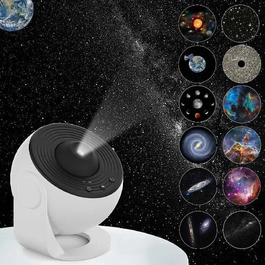 Galaxy Projector for Bedroom, HD Image Star Projector Galaxy Light Adjustable Knob, 13 Film Discs Planetarium Projector for Kids