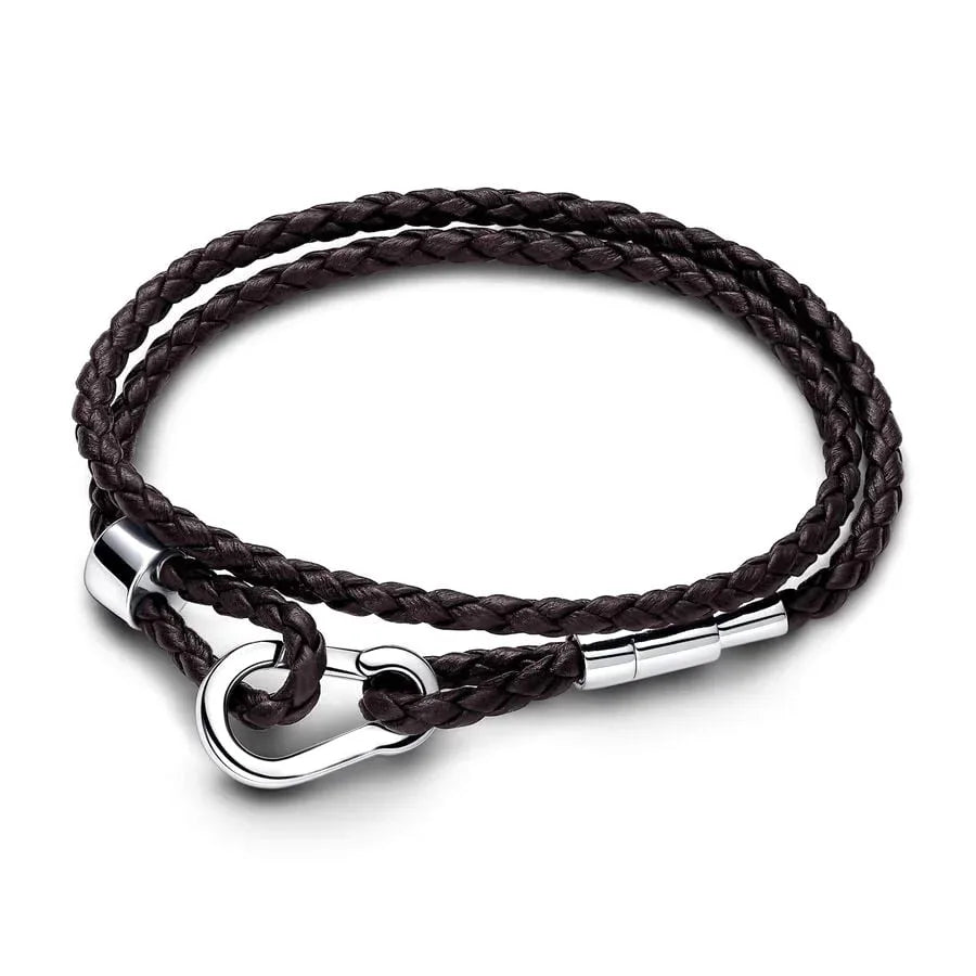MINISO Women's Blue Knitted Leather Bracelet – Charm Bead Jewelry