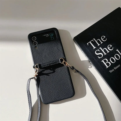 szHAIyu Crossbody PU Leather Phone Case for Samsung Galaxy Z Flip 6 5 4 3