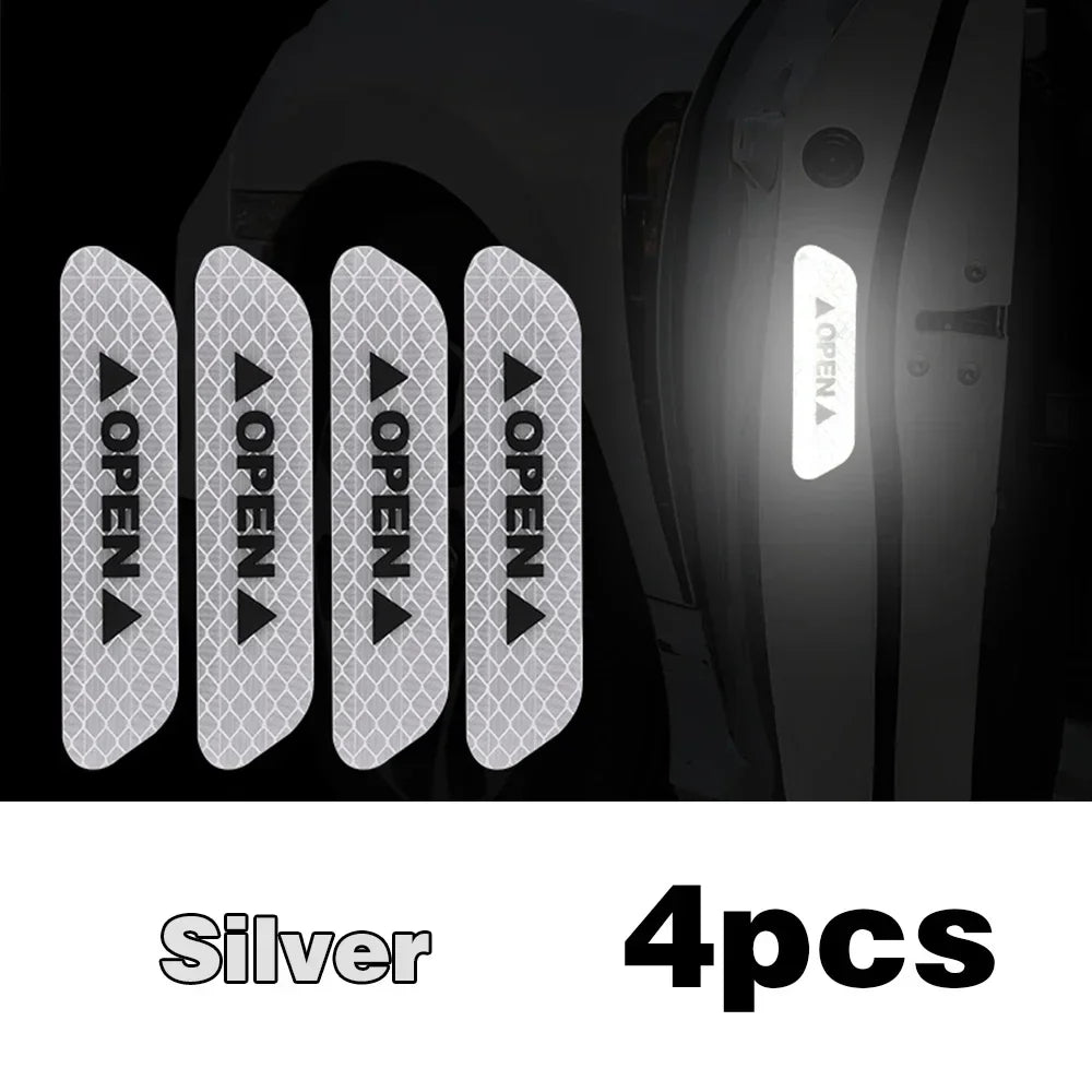Reflective Car Door Sticker Safety Opening Warning Reflector Tape Decal Auto Car Accessories Exterior Interior Reflector Sticker
