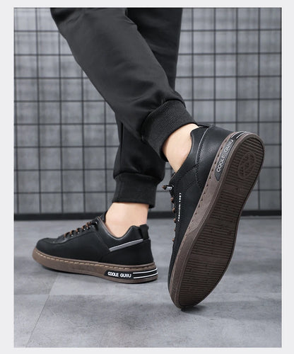 Men's Casual Leather Sneakers Waterproof Vulcanized Shoes Men Comforthable Spring Sneakers Casual Shoes zapatos altos hombre
