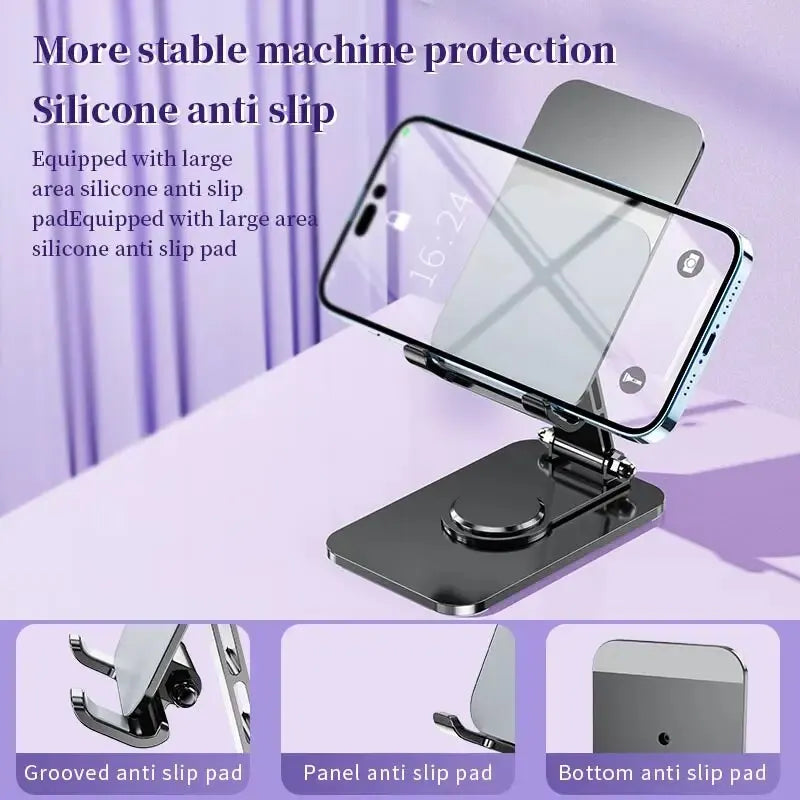 VIKEFON Universal Aluminum Alloy Foldable Phone & Tablet Stand – Adjustable