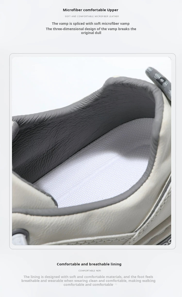 Men's Casual Leather Sneakers Waterproof Vulcanized Shoes Men Comforthable Spring Sneakers Casual Shoes zapatos altos hombre