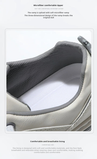 Men's Casual Leather Sneakers Waterproof Vulcanized Shoes Men Comforthable Spring Sneakers Casual Shoes zapatos altos hombre