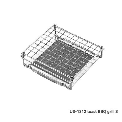 CAMPINGMOON Outdoor Camping 304 Stainless Steel Folding Toast Grill Net, Evenly Baked Card Type Gas Stove Barbecue Net