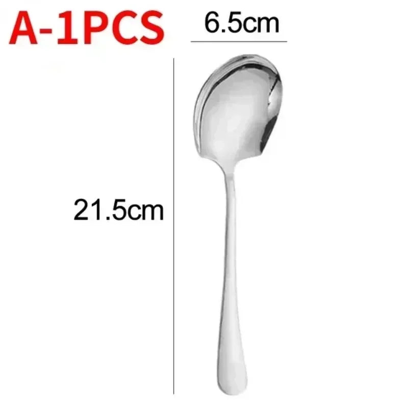 HypeHub Large Stainless Steel Soup Spoon – Long Handle Kitchen Utensil
