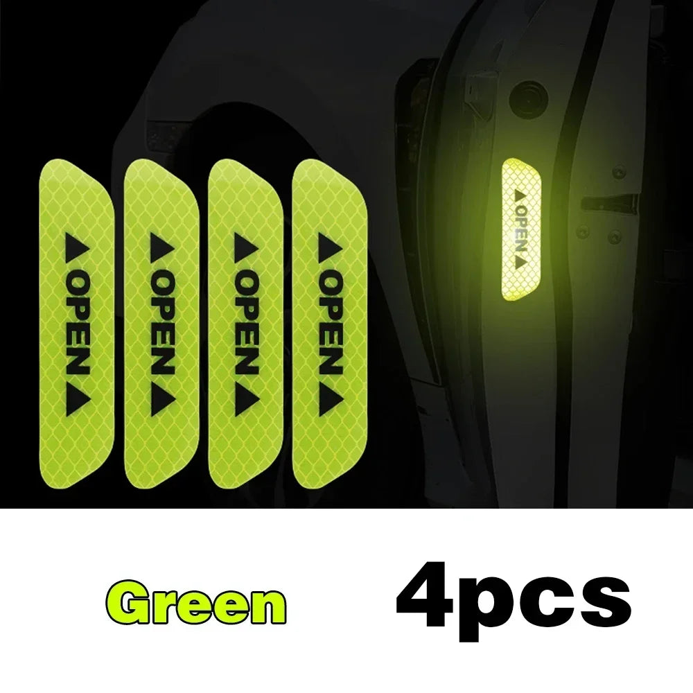 Reflective Car Door Sticker Safety Opening Warning Reflector Tape Decal Auto Car Accessories Exterior Interior Reflector Sticker