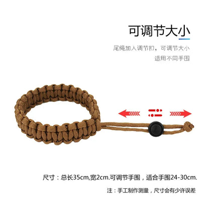 Adjustable Men Women Survival Emergency Bracelet Paracord Bracelet Weaving Wristband for Camping Hiking Outdoor Tool Accessories