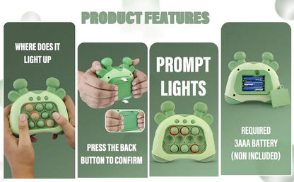 Pop it Quick Push Game Machine Fidget Kids Games Toys Sensory Toys Handheld Game Bubble Stress Pop Light Up Game for Kids Adults
